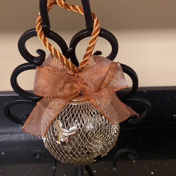 Disney Mesh Copper Ornament With Ribbon & Bow - Picture 2 of 5
